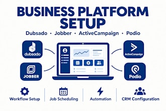 set up dubsado, jobber, activecampaign, or podio for your business