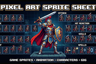 create pixel art sprite sheets, game sprites and animations