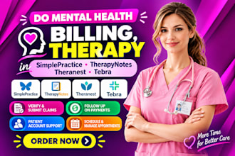 do mental health billing, therapy in simplepractice therapynotes theranest tebra