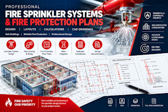 design fire protection systems, sprinkler layouts and plans