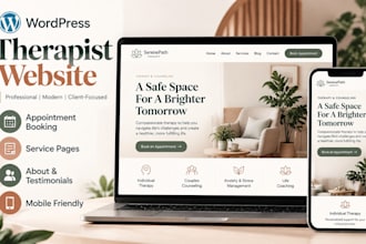 design wordpress therapy website with appointment booking and service pages