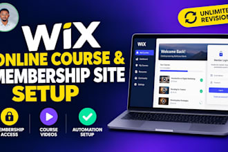 create wix membership website, wix online course website, gated content funnel