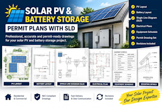 design solar pv and battery storage permit plans with sld