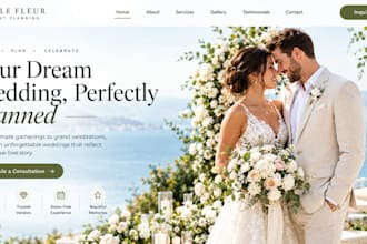 design wix wedding planner website catering event booking website