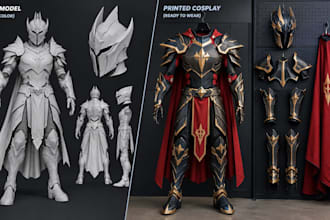 create wearable 3d cosplay creation, cosplay armor, evafoam, cosplay model, prop
