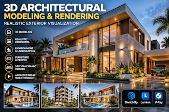 do 3d achitectural modeling, rendering and realistic exterior visualization