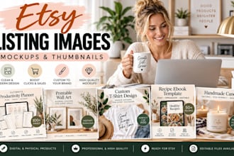 design etsy listing images, mockups and thumbnails for your shop