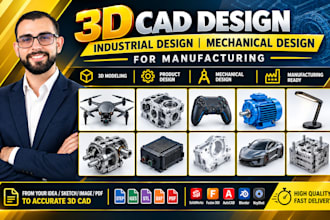 3d cad design industrial product design mechanical cad model for manufacturing