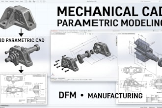 create mechanical cad, 3d modeling and manufacturing design