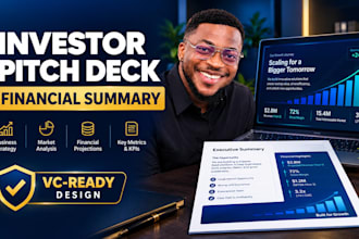 create an investor ready pitch deck and financial executive summary