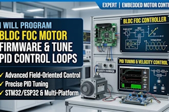 program bldc foc motor firmware and tune pid control loops