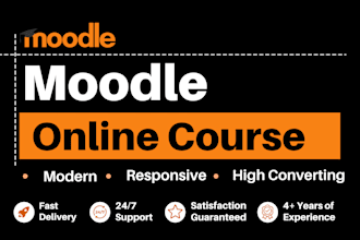 build moodle lms website for elearning, fully setup a course on moodle