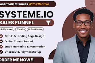 build systeme io sales funnel, gohighlevel sales funnel, systeme io website