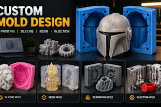 design 3d printing mold silicone mold injection mold resin mold 3d cad model stl