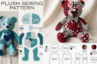 create a custom plush sewing pattern for your plush toy