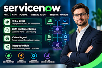 setup servicenow hrsd csm portal virtual agent integrationhub automation zapier