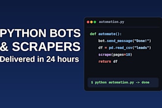 build a python bot, web scraper, or automation script for you