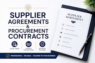 draft bulletproof supplier agreements and procurement contracts for your US firm