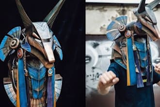 design custom 3d cosplay mask helmet and armor for 3d printing