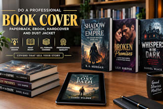 do a professional book cover, paperback, ebook hardcover and dust jacket