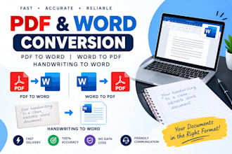 convert all your PDF to word, word to PDF and handwriting to doc