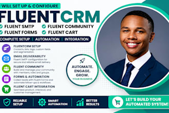 set up fluent CRM, fluent forms, fluent SMTP and fluent community