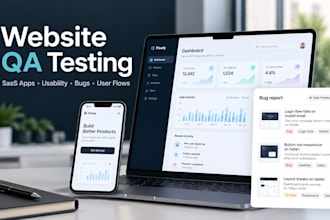do website QA testing for saas web apps, usability, bugs and critical user flows