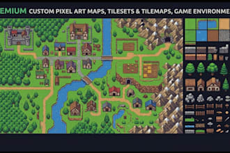 create pixel art maps, tilesets, game environments and surroundings
