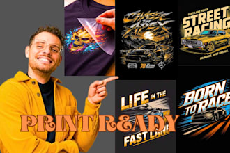 do dtf printing, racing t shirt for automotive brands and merch