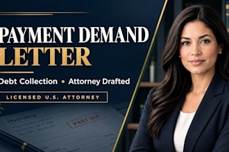 draft a debt collection demand letter as a licensed attorney