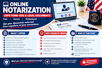 notarize usps form 1583 online same day notary public legal documents fast