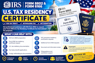 file irs form 8802 for your US tax residency certificate form 6166 tax