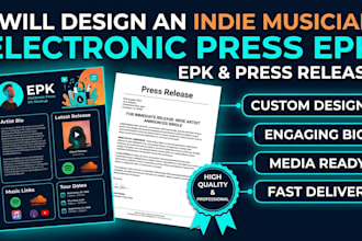 design an indie musician electronic press kit epk and press release