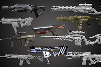 sculpt 3d weapon props, airsoft models, game assets, cosplay props and 3d prints