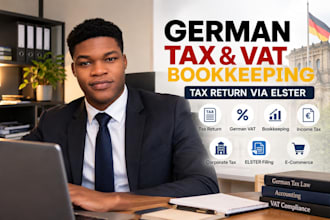 do german tax, bookkeeping, vat, tax return, income tax and corporate tax