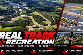 recreate real world race track, kart circuit for assetto corsa