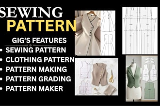do all kind of clothing sewing pattern and cad grading dxf
