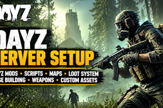 setup your dayz server with mods, scripts, maps, loot and weapons