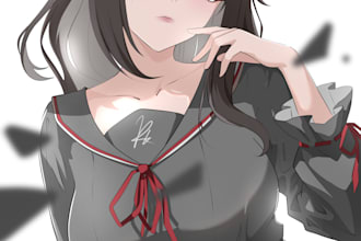 create custom 2d anime character design and light novel art