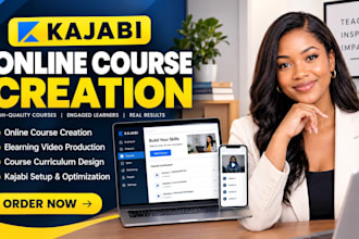 online course creation, elearning video, course curriculum, kajabi online course