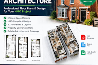 create professional hmo architecture plans and floor plan designs
