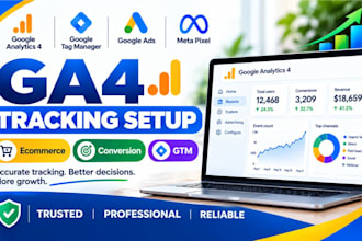 set up ga4, google analytics 4, ecommerce and conversion tracking