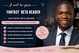 beta read your fantasy or scifi novel for plot clarity and pacing