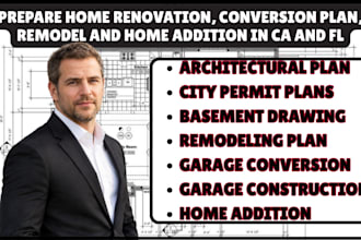 do city permit drawing for basement, remodel, home addition and garage in ma, mi