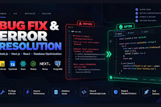 fix nodejs nextjs react bugs and api errors