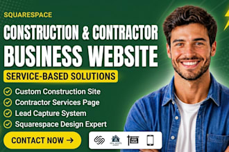 build squarespace construction website contractor business service website