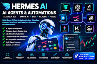 hermes ai telegram trading bot jarvis ai hermes multi agent n8n claude grok