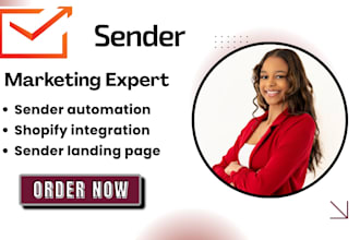 setup sender email automation sender shopify integration sender landing page