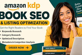 optimize your amazon KDP book keywords, categories, amazon description and SEO