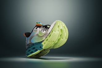 create 3d models of footwear products, shoes and sports sneakers